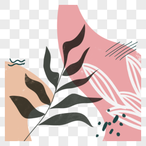 植物波西米亚风格装饰插画艺术图片