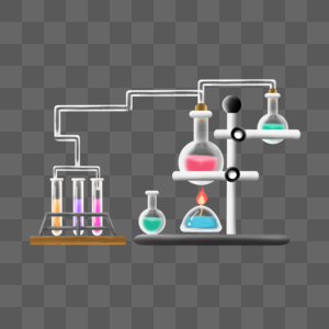 化学实验流程教学卡通铁架台图片