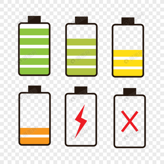 电池负荷显示标卡通图片