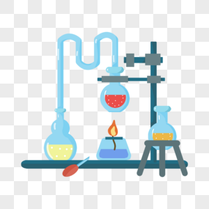 化学实验流程卡通酒精灯实验台图片
