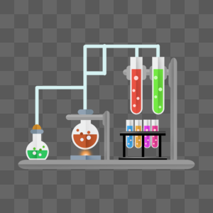化学实验流程剪纸研究平面图片
