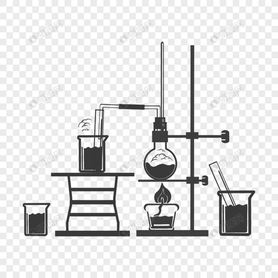 化学实验流程教育仪器黑色图片