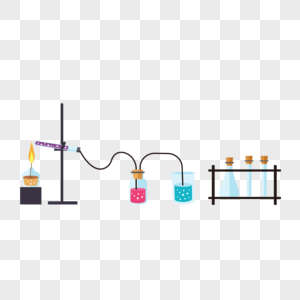 化学教育实验流程扁平风格图片