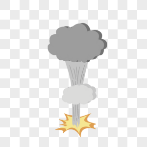 蘑菇云爆炸灰色卡通绘画图片高清图片