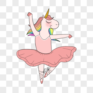 小独角兽芭蕾舞女孩卡通可爱图片