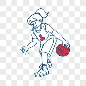 女子篮球运动员涂鸦图片