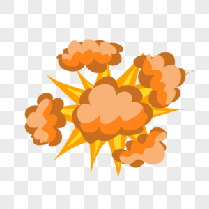 爆炸火山云云朵卡通图片