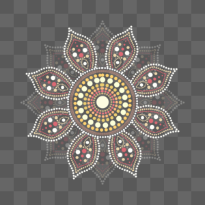 曼陀罗圆与点抽象几何花纹图片