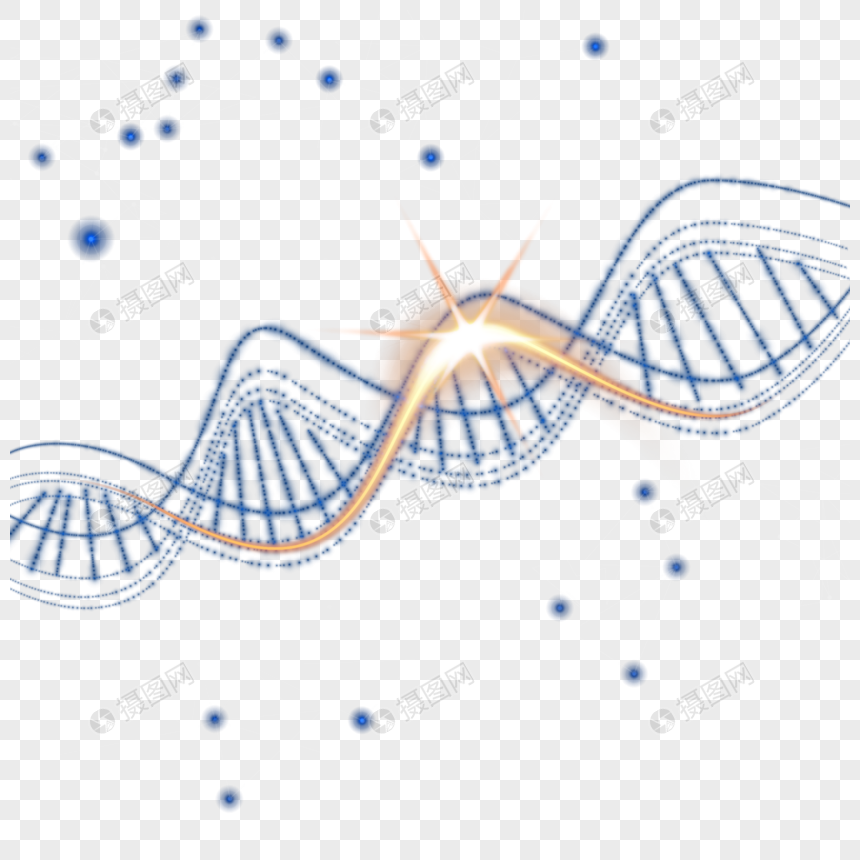 dna分子结构金色闪光螺旋图片