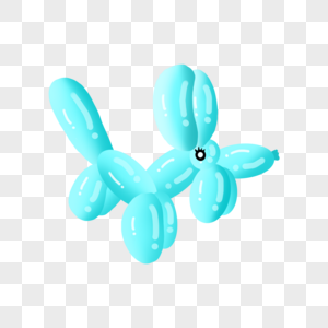 动物卡通气球玩具蓝色可爱仿真图片