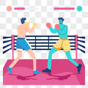 拳击运动游戏人物插画高清图片