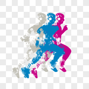跑步马拉松抽象重叠风格图片