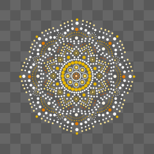 曼陀罗图案抽象黄色圆点图形图片
