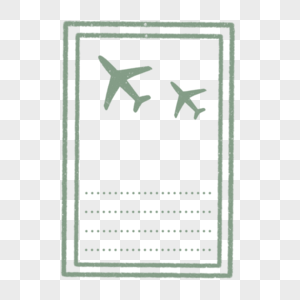 图纸飞机绿色边框虚线图片图片