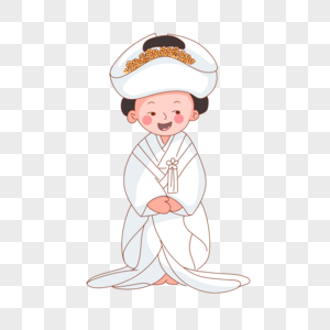 朝鲜女士祭奠服装白色衣服图片