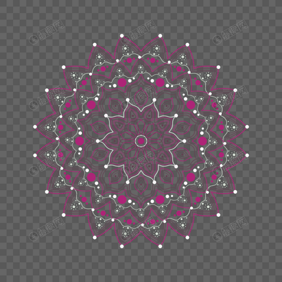 曼陀罗花纹抽象点画图案图片