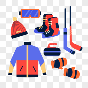 滑雪用品红蓝风格防护用具高清图片