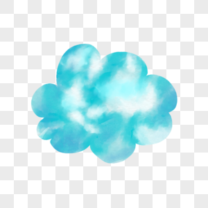 云彩水彩风格蓝色图片