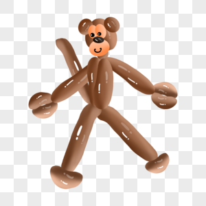 猴子形状气球玩具卡通棕色图片
