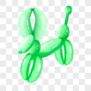 小狗气球卡通儿童娱乐玩具绿色图片