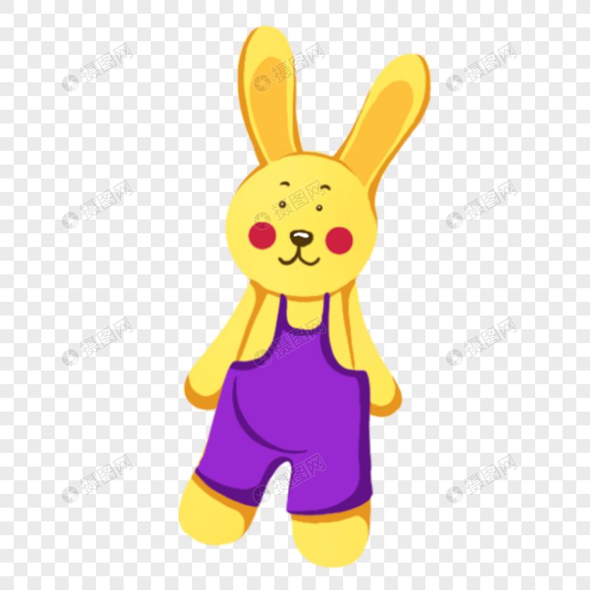 兔子紫色背带裤卡通婴儿玩具图片