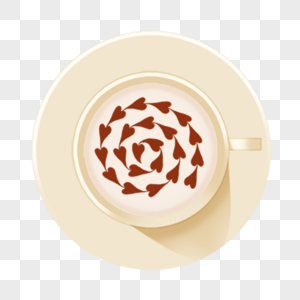 咖啡拉花螺旋爱心花纹图案图片