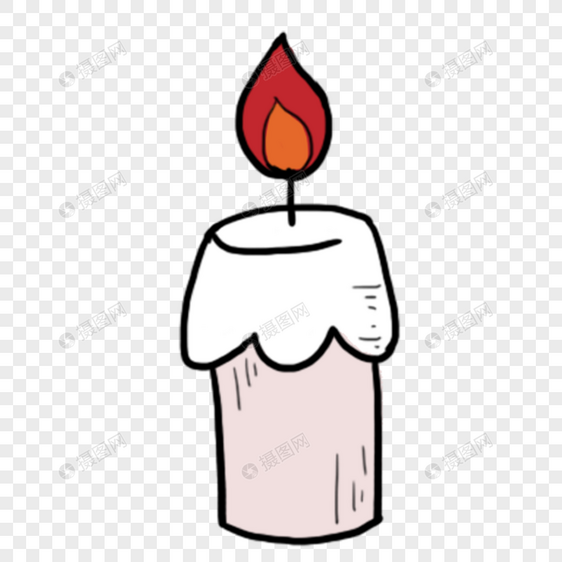 蜡烛明亮燃烧卡通万圣节纹身贴纸图片
