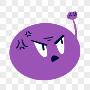 愤怒表情紫色圆形趣味表情包图片