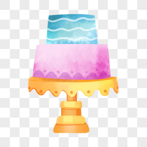 双层蛋糕可爱卡通水彩图案图片