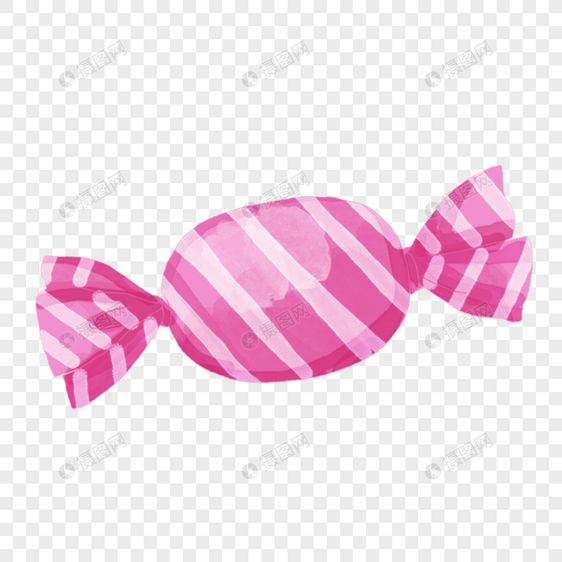 糖果粉色条纹包装可爱卡通水彩图案图片
