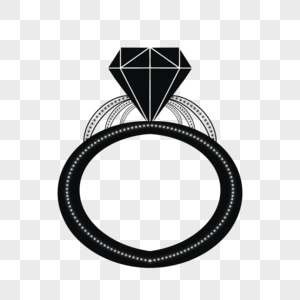 钻石戒指创意简约几何黑色线条图片