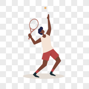 网球比赛运动概念插画比赛中的网球运动员发球图片