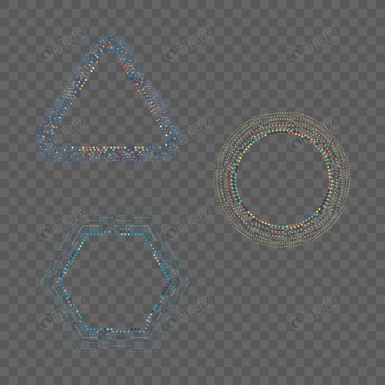 彩色几何多边形圆点边框合集图片