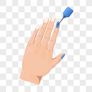 美甲彩妆涂抹蓝色指甲油的手图片