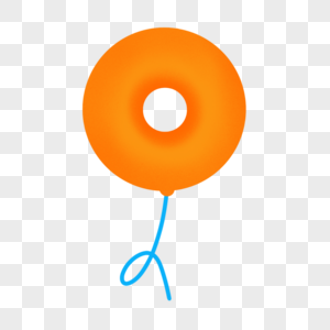 卡通庆祝物品橙色圆圈气球图片