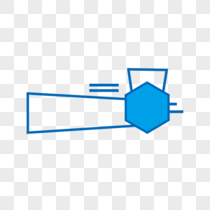 卡通蓝色六边形文本框横幅图片