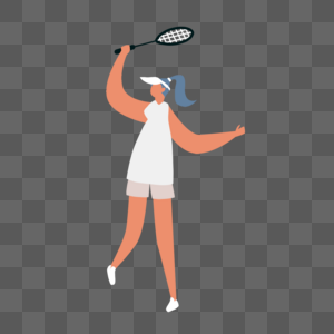 羽毛球运动戴帽子的白衣女生图片