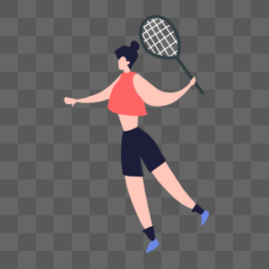 羽毛球运动跳跃的短裤女生图片