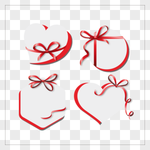 圣诞节蝴蝶结礼品盒包装标签卡片图片