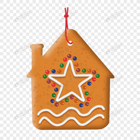 五角星图案圣诞姜饼屋图片