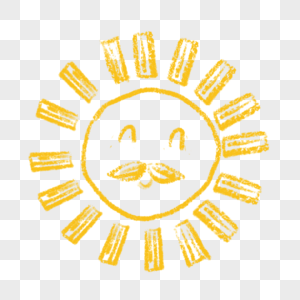 大胡子表情卡通涂鸦太阳图片