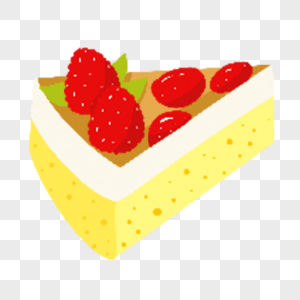 草莓味的像素艺术蛋糕图片