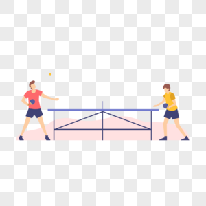 乒乓球运动插画比赛的两个运动员图片