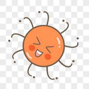 热的闭上眼卡通可爱太阳图片