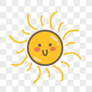 旋转微笑的卡通可爱太阳图片