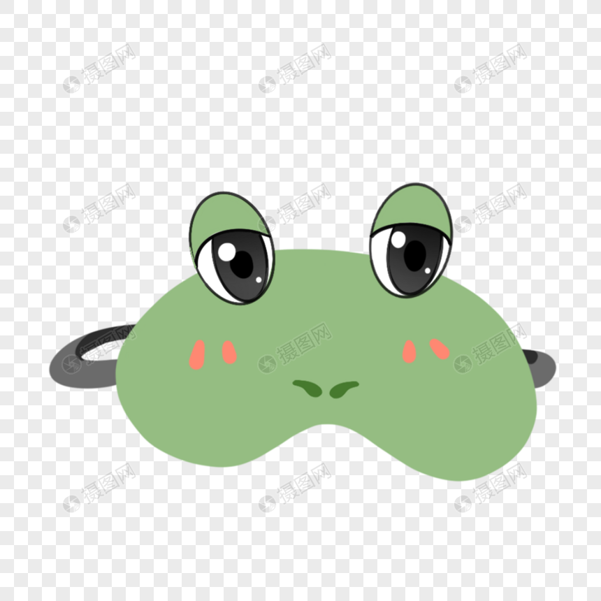 可爱动物睡眠眼罩绿色青蛙图片