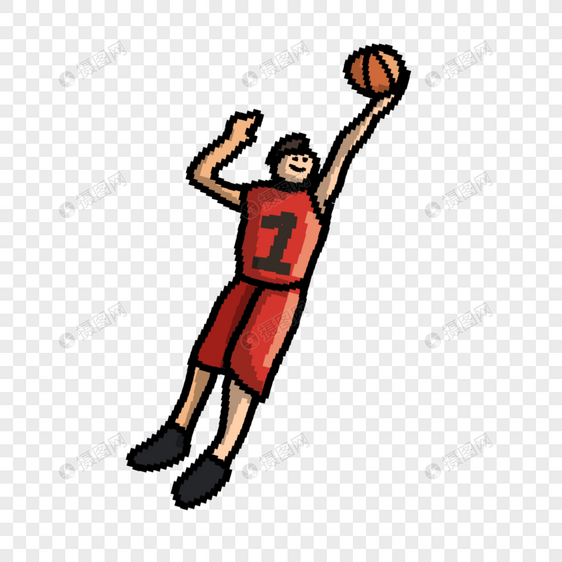 像素运动篮球运动跳跃欢呼图片