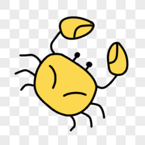 卡通夏季黄色小螃蟹图片