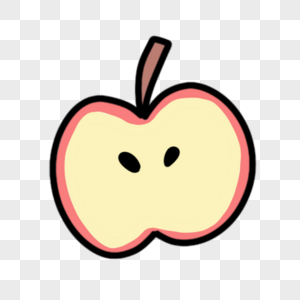 卡通夏季切开的苹果图片