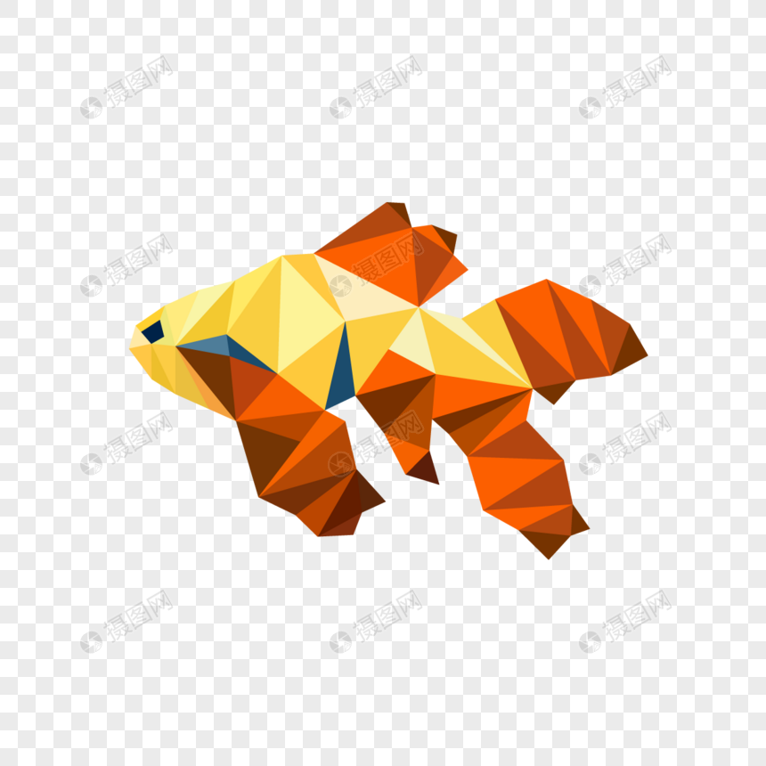 立体几何三角低聚抽象鱼图片